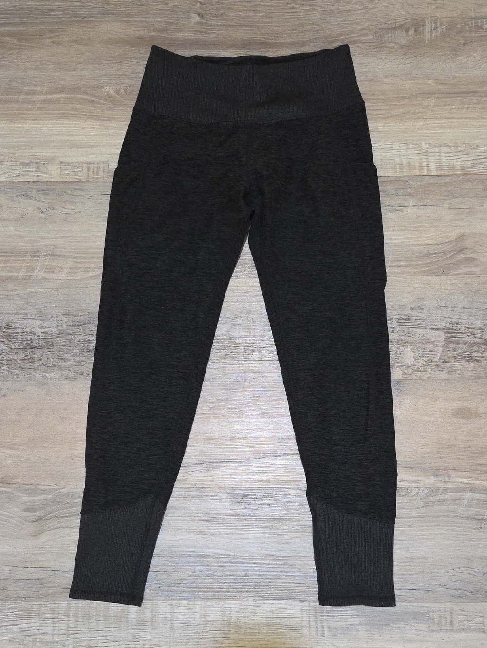 🩷Kirklands Leggings Heathered Charcoal Gray w. Side Pockets Womens Med